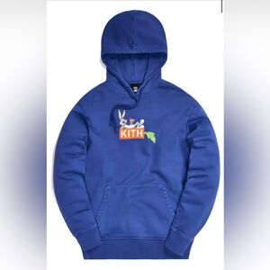 Kith for Looney Tunes Royal Blue Hoodie with Bugs Bunny Design - XS